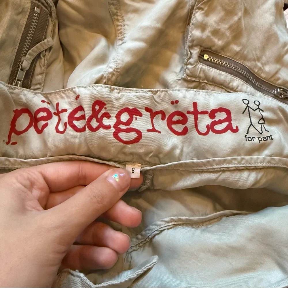 Pete & Greta Johnny Was Marika Mid Rise Cargo Pants Mint Green Women's Size 8